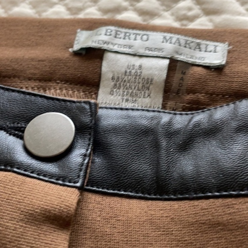 Alberto Makali skinny leather panel pants spandex size small zippered pockets - Picture 16 of 16
